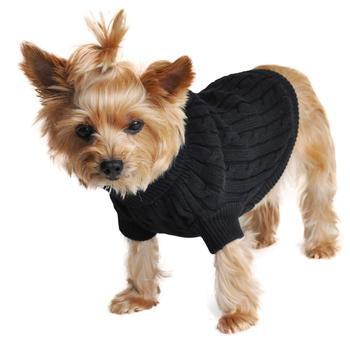 Combed Cotton Cable Knit Dog Sweater - Jet Black - Winey Bitches - Wine- Women- K9's