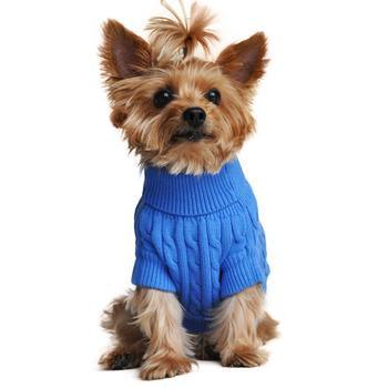 Combed Cotton Cable Knit Dog Sweater - Riverside Blue - Winey Bitches - Wine- Women- K9's