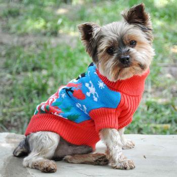 Combed Cotton Ugly Snowman Holiday Dog Sweater - Winey Bitches - Wine- Women- K9's