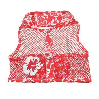 Cool Mesh Harness Hawaiian Hibiscus - Red - Winey Bitches - Wine- Women- K9's