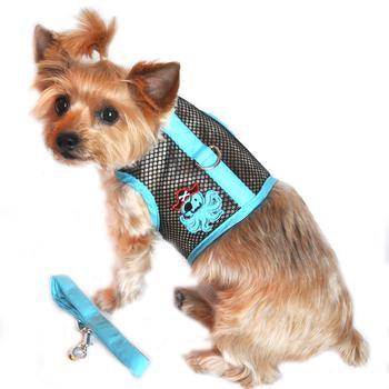 Cool Mesh Dog Harness Under the Sea Collection - Pirate Octopus Blue and Black - Winey Bitches - Wine- Women- K9's