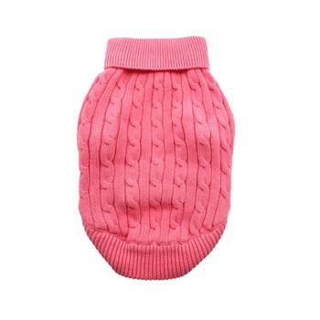 Combed Cotton Cable Knit Dog Sweater - Candy Pink - Winey Bitches - Wine- Women- K9's