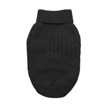 Combed Cotton Cable Knit Dog Sweater - Jet Black - Winey Bitches - Wine- Women- K9's