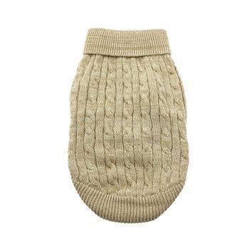 Combed Cotton Cable Knit Dog Sweater - Oatmeal - Winey Bitches - Wine- Women- K9's