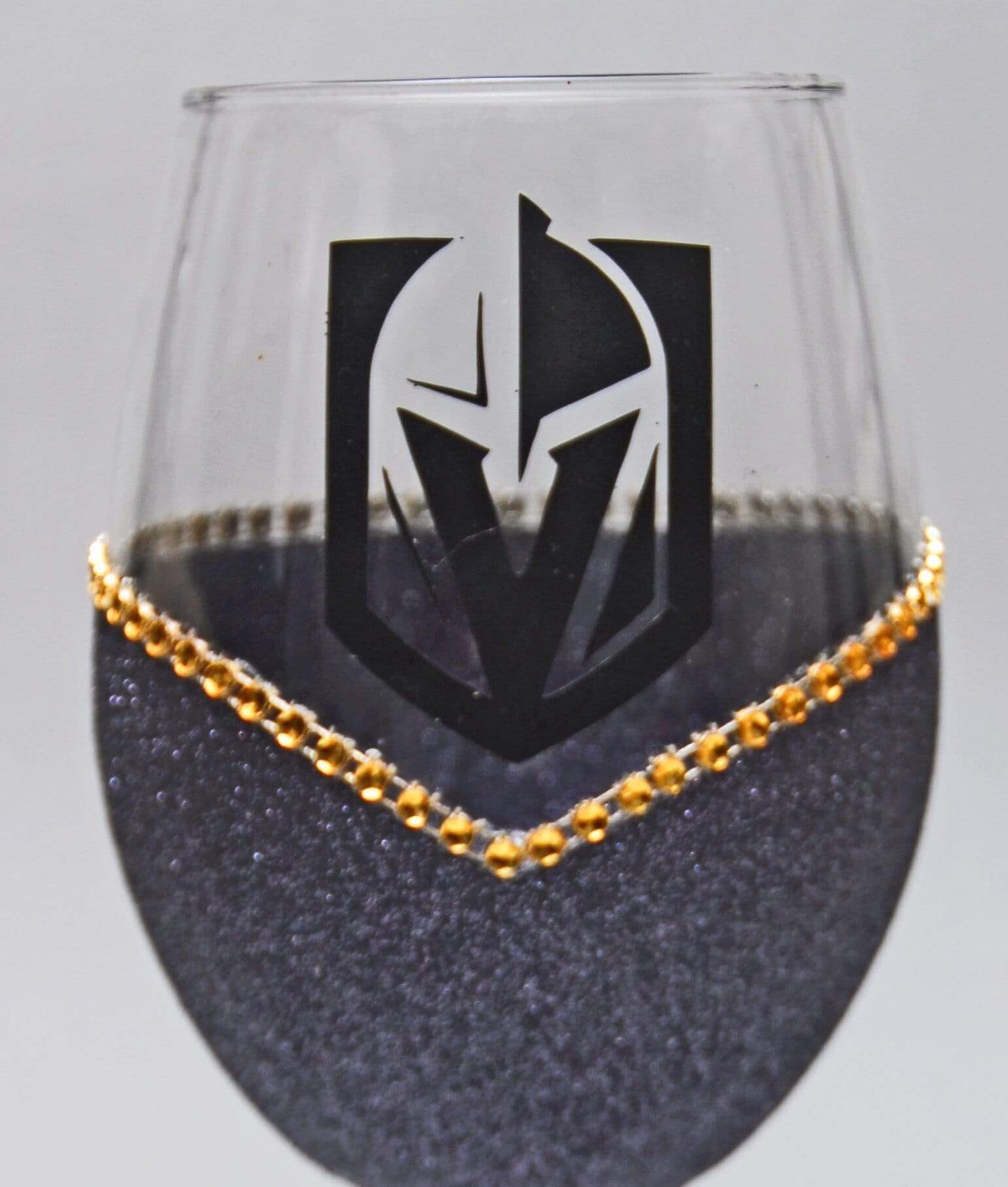 Classy Glassy LV Golden Knights "Bling" V Style Wine Glasses-Choose your color - Winey Bitches - Wine- Women- K9's