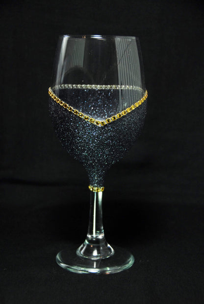 Floral Skull Design #1-Bling Stem or Stemless Wine Glasses-Choose your color-Pirate Theme - Winey Bitches - Wine- Women- K9's