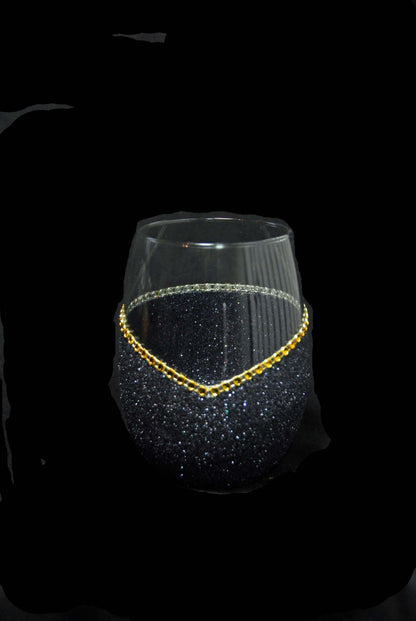 LOVE- Valentine Bling Drinkware Stem or Stemless Wine Glasses-Choose your color - Winey Bitches - Wine- Women- K9's