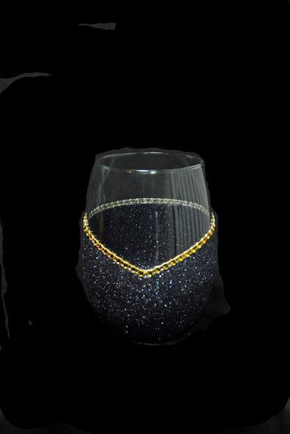 Floral Skull Design #1-Bling Stem or Stemless Wine Glasses-Choose your color-Pirate Theme - Winey Bitches - Wine- Women- K9's