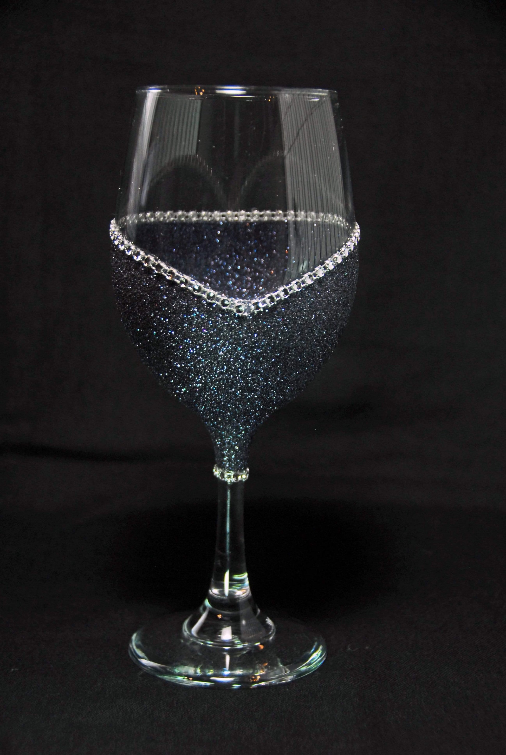 Funny "Crazy Bitch" Saying- Bling Stem or Stemless Wine Glasses-Choose your color - Winey Bitches - Wine- Women- K9's