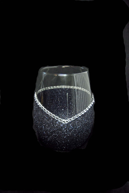 LOVE- Valentine Bling Drinkware Stem or Stemless Wine Glasses-Choose your color - Winey Bitches - Wine- Women- K9's