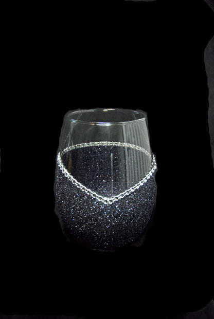 Floral Skull Design #1-Bling Stem or Stemless Wine Glasses-Choose your color-Pirate Theme - Winey Bitches - Wine- Women- K9's