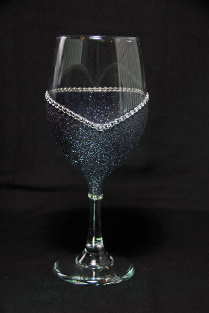 Classy Glassy Bling Stem V Style Wine Glasses-Choose your color - Winey Bitches - Wine- Women- K9's