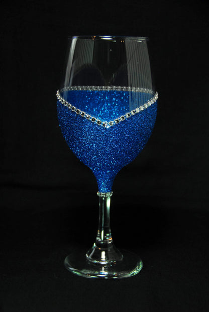 Funny Badass Bitch Saying Bling Stem Wine Glasses-Choose your color - Winey Bitches - Wine- Women- K9's
