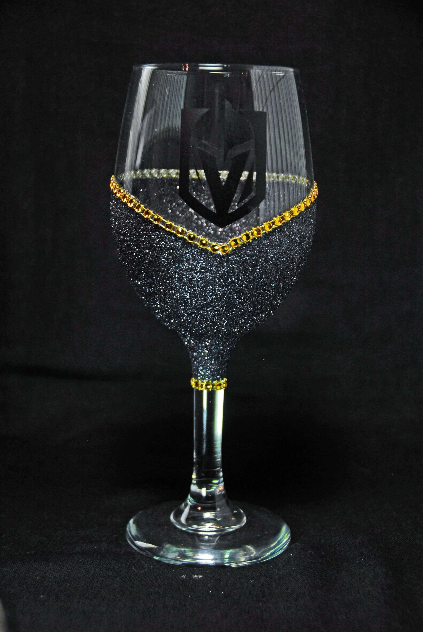 Classy Glassy LV Golden Knights "Bling" V Style Wine Glasses-Choose your color - Winey Bitches - Wine- Women- K9's