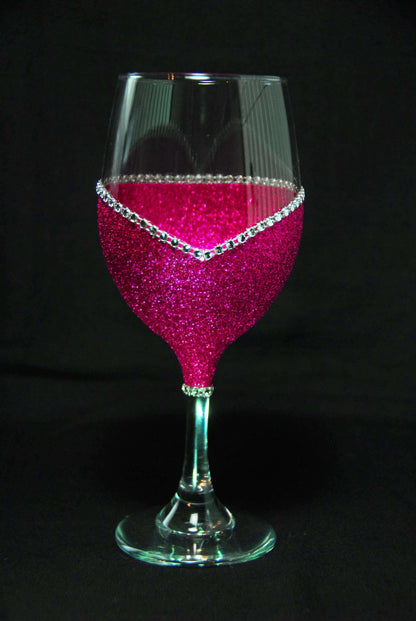 LOVE- Valentine Bling Drinkware Stem or Stemless Wine Glasses-Choose your color - Winey Bitches - Wine- Women- K9's