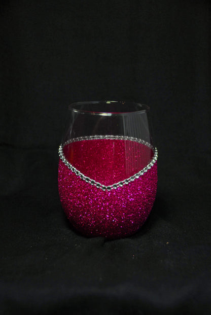 LOVE- Valentine Bling Drinkware Stem or Stemless Wine Glasses-Choose your color - Winey Bitches - Wine- Women- K9's