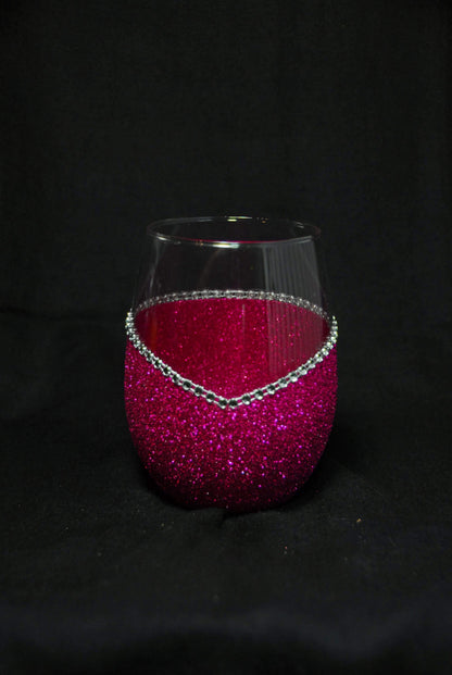 Floral Skull Design #1-Bling Stem or Stemless Wine Glasses-Choose your color-Pirate Theme - Winey Bitches - Wine- Women- K9's