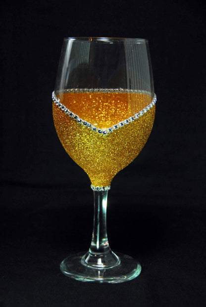 LOVE- Valentine Bling Drinkware Stem or Stemless Wine Glasses-Choose your color - Winey Bitches - Wine- Women- K9's