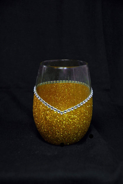 LOVE- Valentine Bling Drinkware Stem or Stemless Wine Glasses-Choose your color - Winey Bitches - Wine- Women- K9's