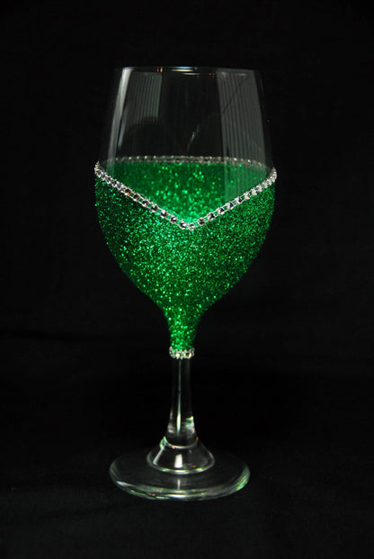 Funny Badass Bitch Saying Bling Stem Wine Glasses-Choose your color - Winey Bitches - Wine- Women- K9's