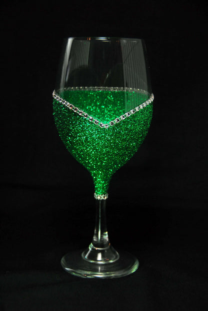 LOVE- Valentine Bling Drinkware Stem or Stemless Wine Glasses-Choose your color - Winey Bitches - Wine- Women- K9's