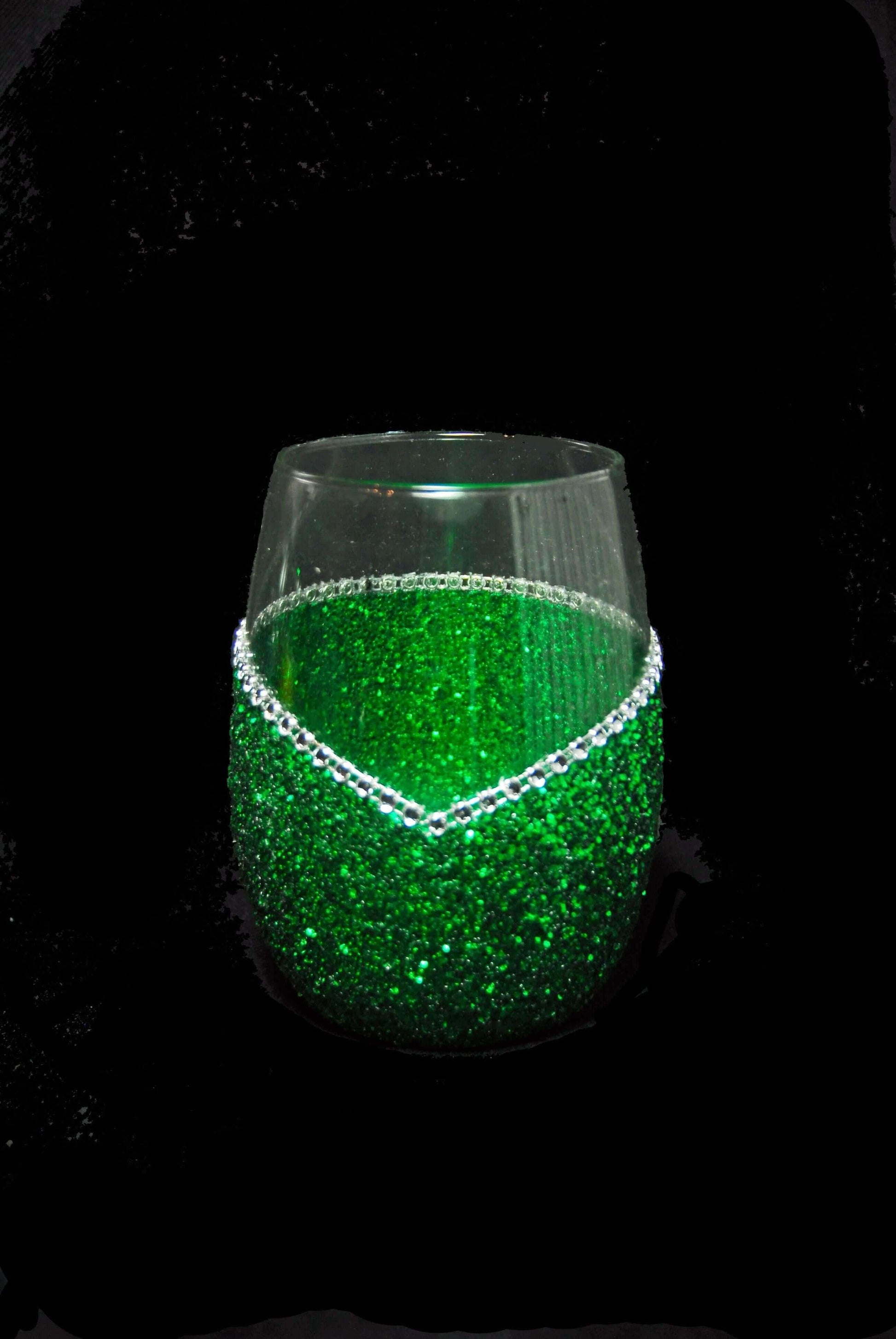 LOVE- Valentine Bling Drinkware Stem or Stemless Wine Glasses-Choose your color - Winey Bitches - Wine- Women- K9's