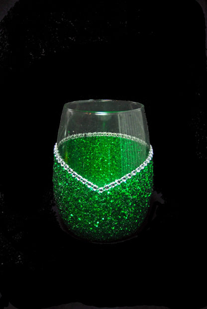 Floral Skull Design #1-Bling Stem or Stemless Wine Glasses-Choose your color-Pirate Theme - Winey Bitches - Wine- Women- K9's