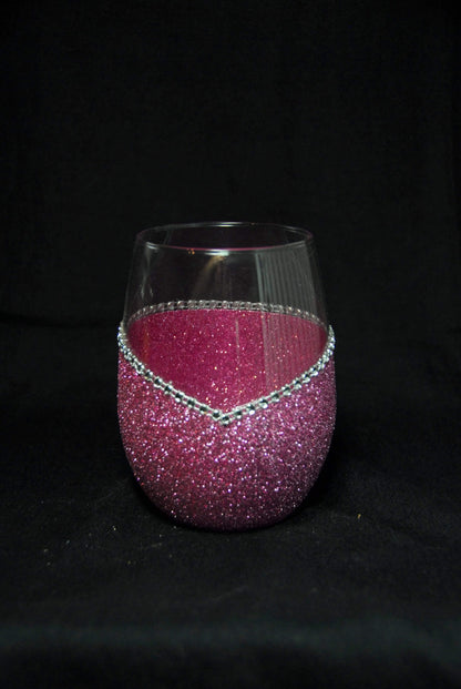 Floral Skull Design #1-Bling Stem or Stemless Wine Glasses-Choose your color-Pirate Theme - Winey Bitches - Wine- Women- K9's