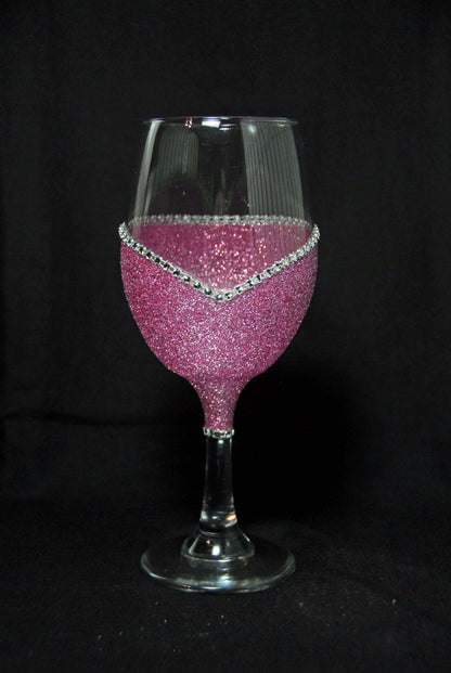 Classy Glassy Bling Stem V Style Wine Glasses-Choose your color - Winey Bitches - Wine- Women- K9's