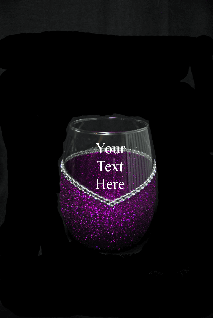 Personalized Classy Glassy Bling Stemless V Style Wine Glasses-Choose your color - Winey Bitches - Wine- Women- K9's