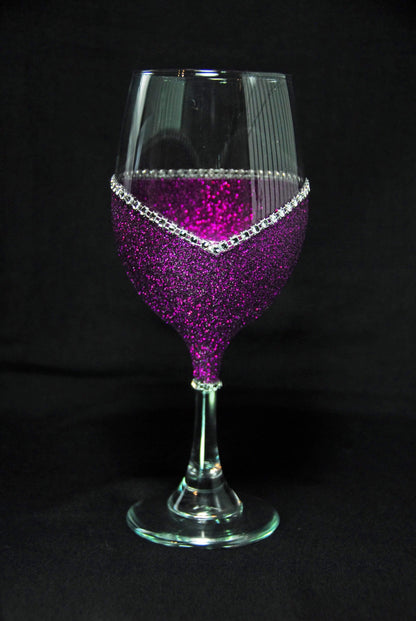 Funny "Drunken Bitch" Saying- Bling Stem or Stemless Wine Glasses-Choose your color - Winey Bitches - Wine- Women- K9's