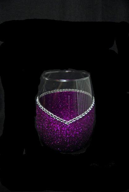 Floral Skull Design #1-Bling Stem or Stemless Wine Glasses-Choose your color-Pirate Theme - Winey Bitches - Wine- Women- K9's