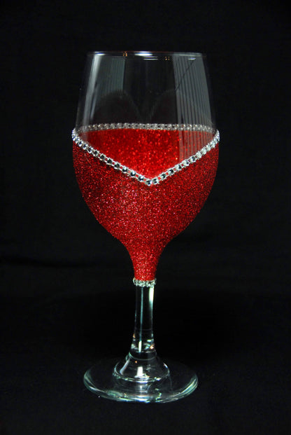 LOVE- Valentine Bling Drinkware Stem or Stemless Wine Glasses-Choose your color - Winey Bitches - Wine- Women- K9's