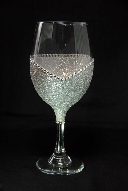 Floral Skull Design #1-Bling Stem or Stemless Wine Glasses-Choose your color-Pirate Theme - Winey Bitches - Wine- Women- K9's