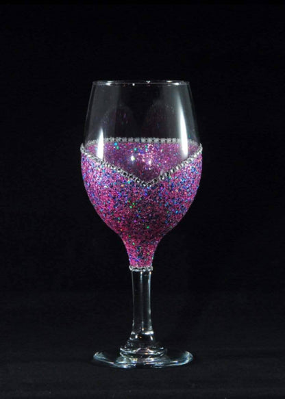 LOVE- Valentine Bling Drinkware Stem or Stemless Wine Glasses-Choose your color - Winey Bitches - Wine- Women- K9's