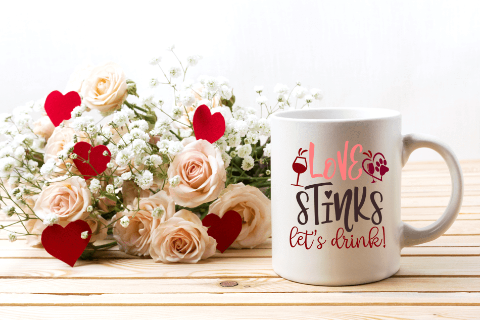 Drinkware White / One Size Winey Bitches Co "Love Stinks, Let's Drink 15 oz. White Mug WineyBitchesCo