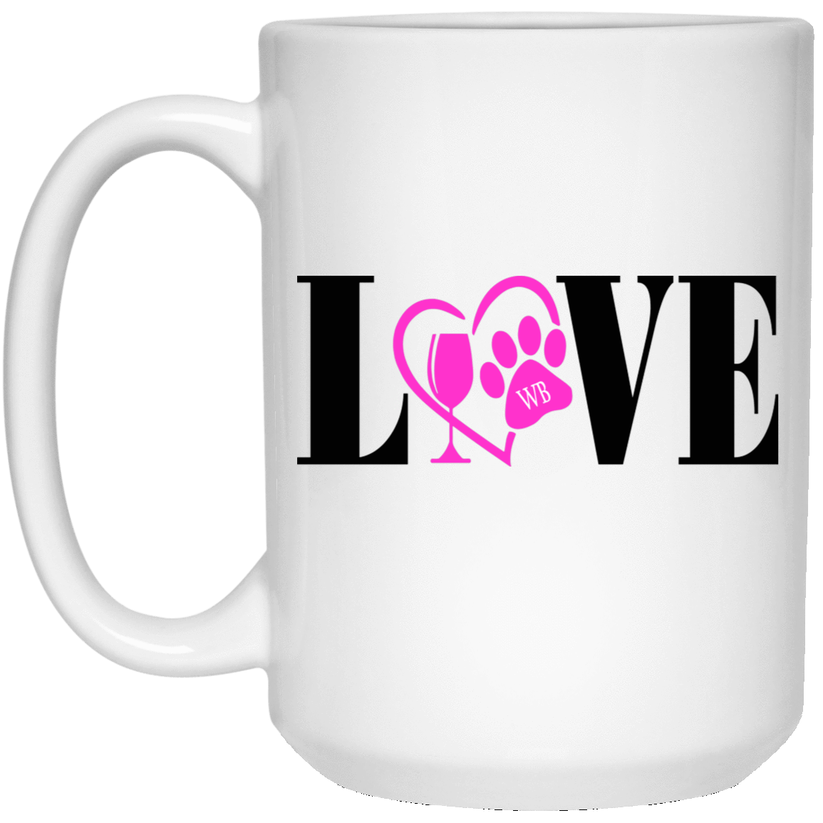 Drinkware White / One Size WineyBitches.co 15 oz. "Love Paw" Mug WineyBitchesCo
