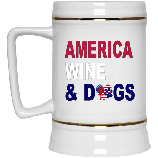 Drinkware White / One Size WineyBitches.Co Forever Red Wine & Blue Beer Stein 22oz. WineyBitchesCo