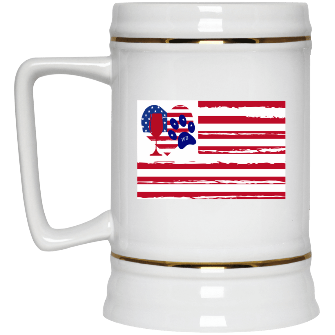 Drinkware White / One Size WineyBitches.Co Forever Red Wine & Blue Beer Stein 22oz. WineyBitchesCo