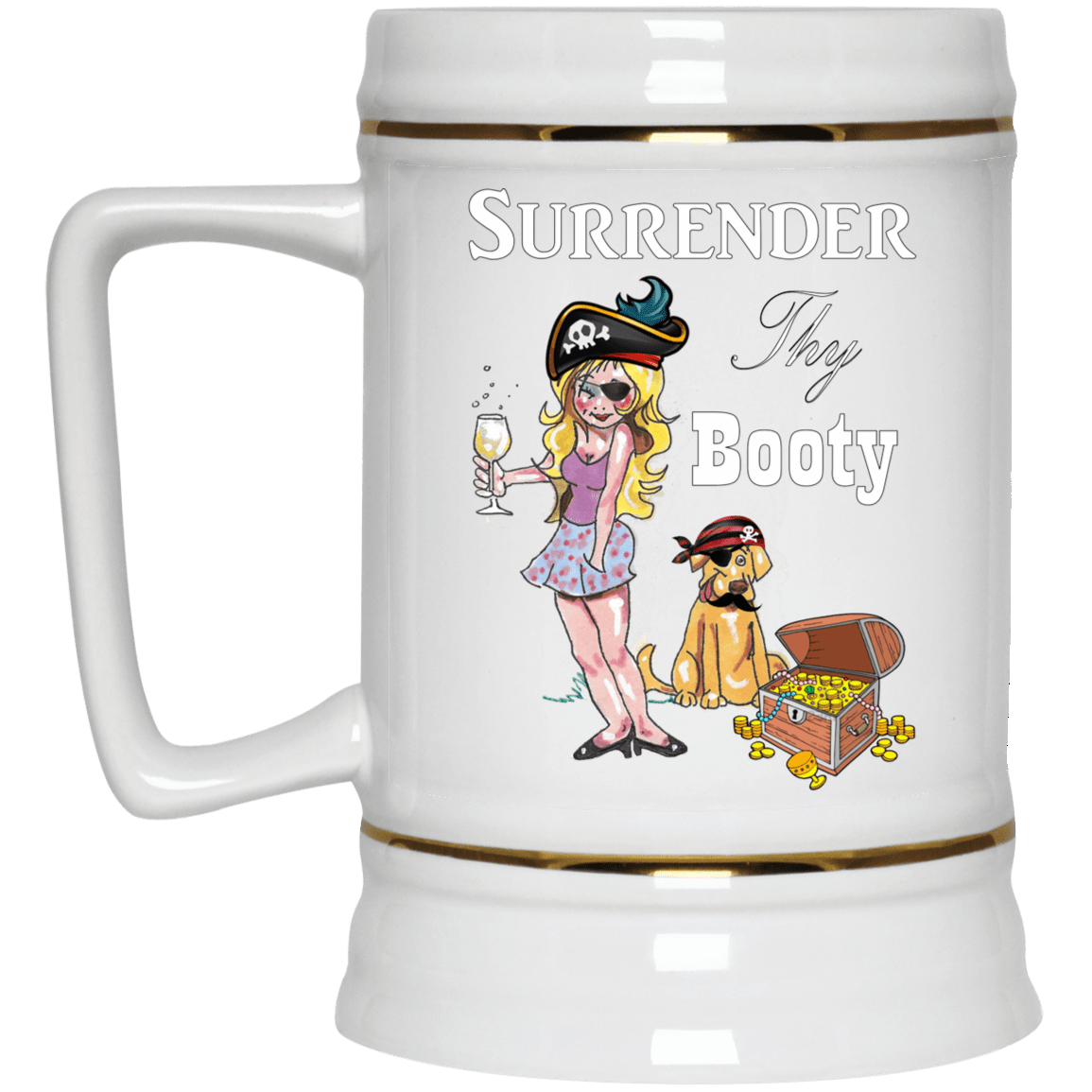 Drinkware White / One Size WineyBitches.Co Forever Red Wine & Blue Beer Stein 22oz. WineyBitchesCo