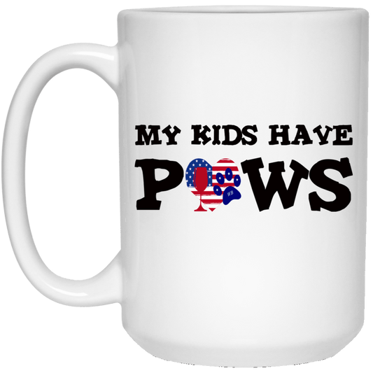 Drinkware White / One Size WineyBitches.Co My Kids Have Paws 15 oz. White Mug WineyBitchesCo
