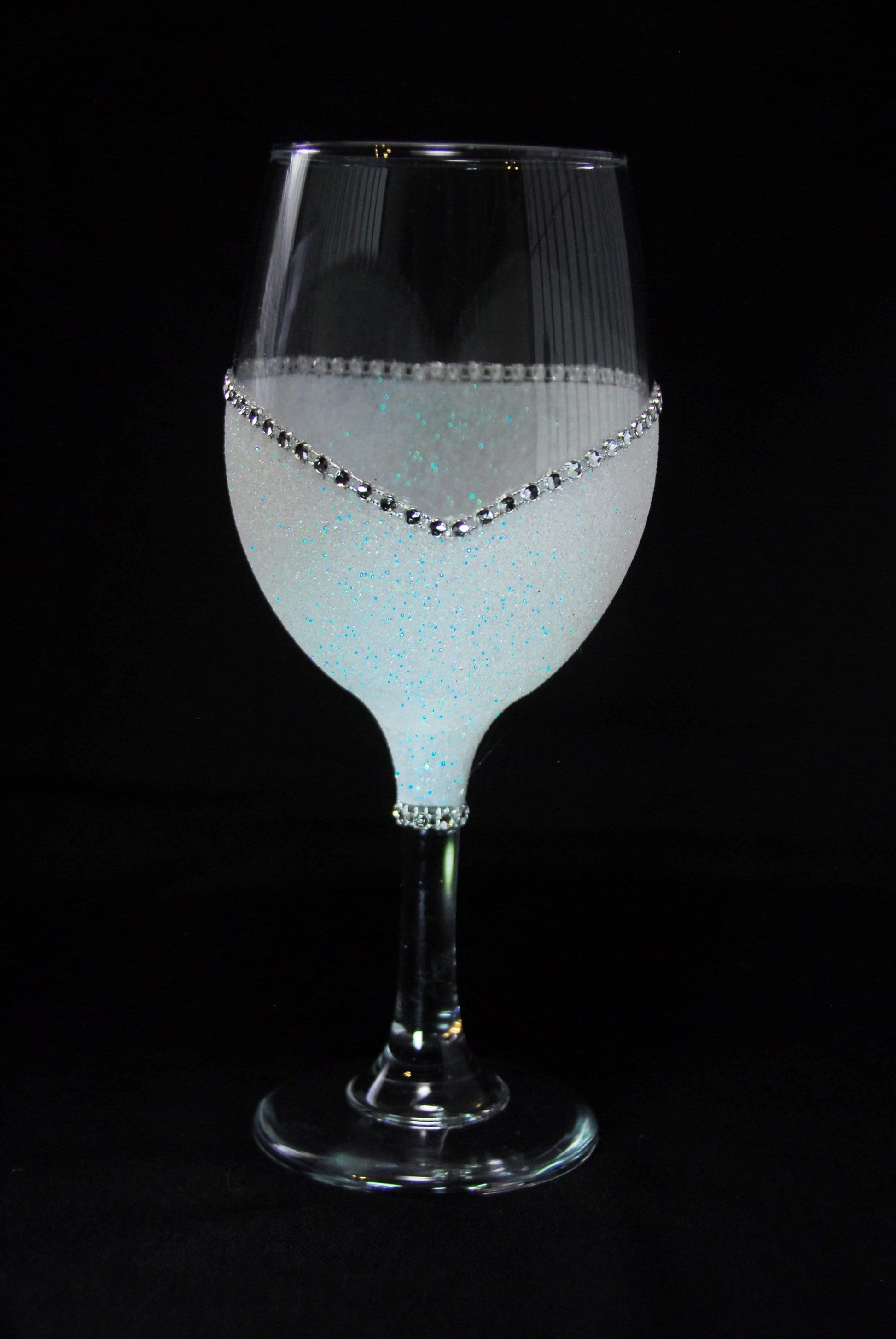 Funny "Horny Bitch" Saying- Bling Stem or Stemless Wine Glasses-Choose your color - Winey Bitches - Wine- Women- K9's
