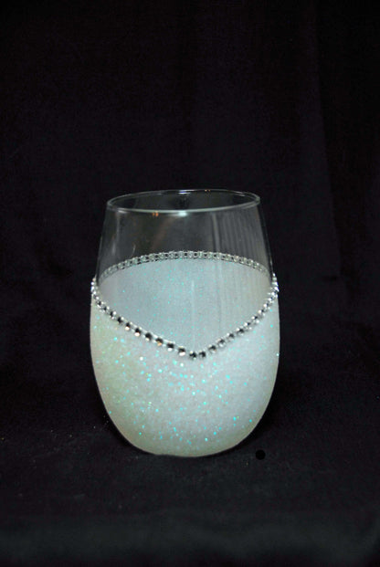 LOVE- Valentine Bling Drinkware Stem or Stemless Wine Glasses-Choose your color - Winey Bitches - Wine- Women- K9's