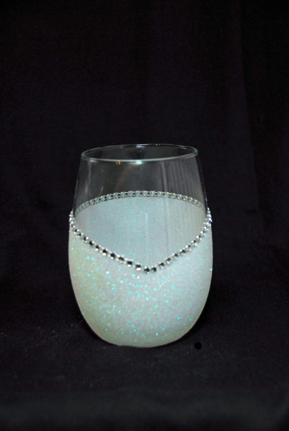 Funny "Crazy Bitch" Saying- Bling Stem or Stemless Wine Glasses-Choose your color - Winey Bitches - Wine- Women- K9's