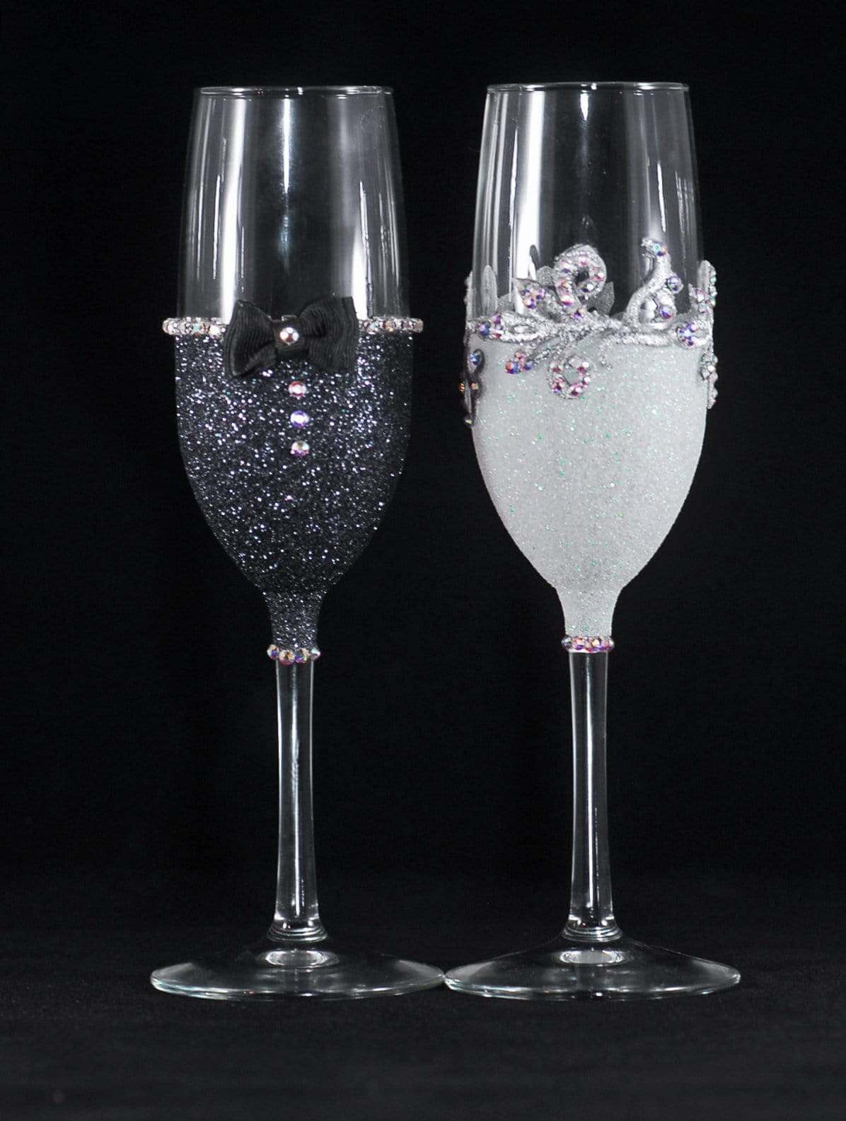 Drinkware Winey Bitches Co Handmade Champagne Flute Set #26 WineyBitchesCo