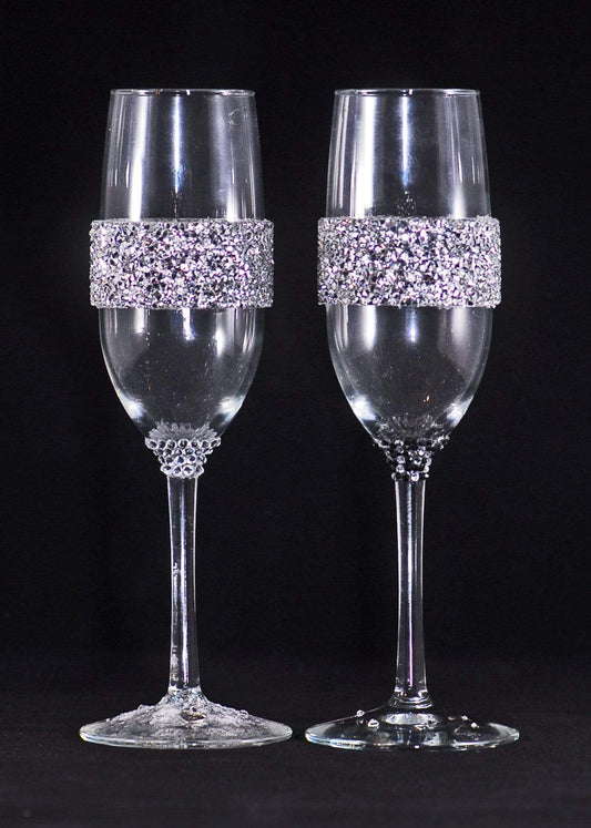 Drinkware Winey Bitches Co Handmade Champaign Flute Set #22 (WS) WineyBitchesCo