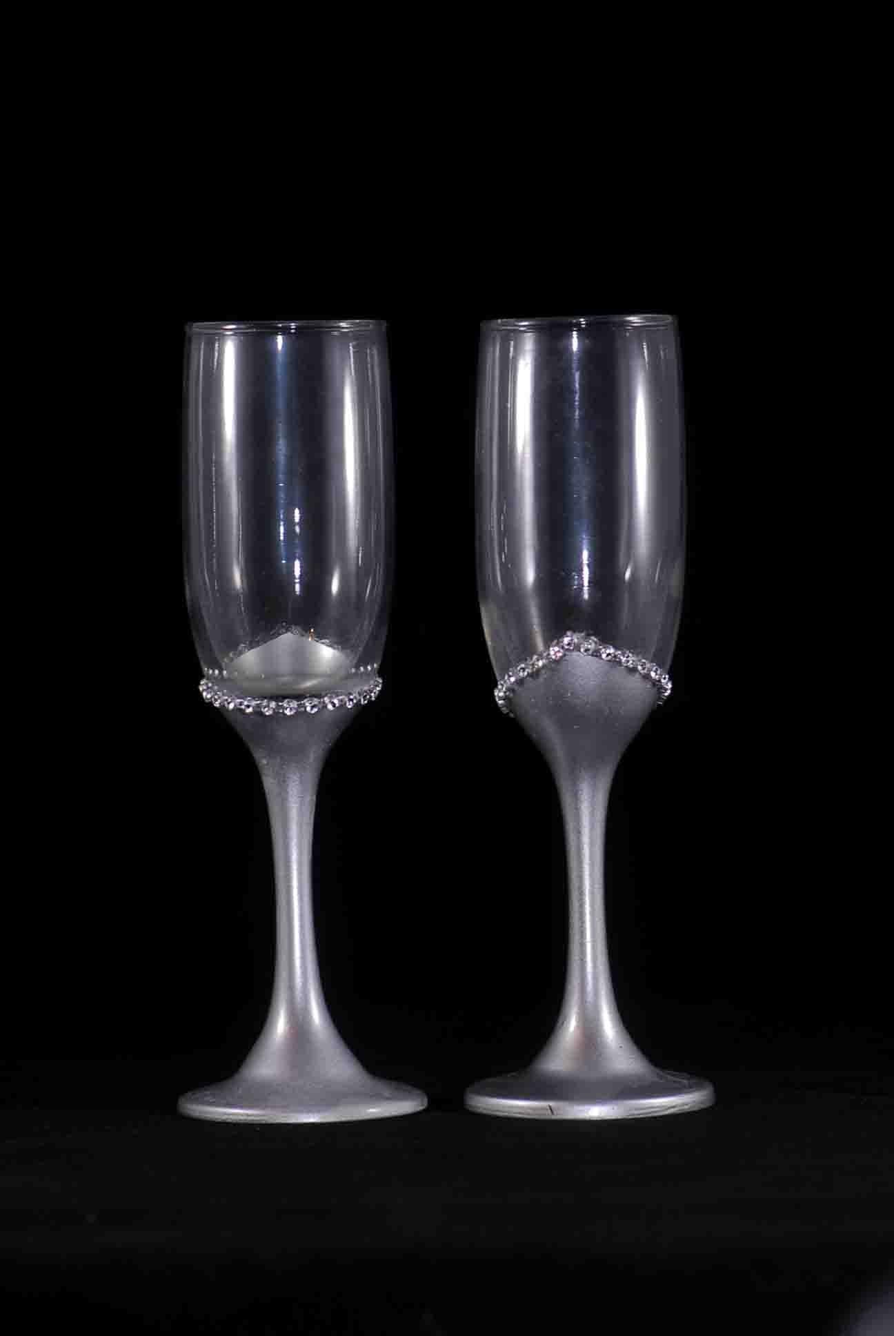 Drinkware Winey Bitches Co Handmade Champaign Wedding Flute Set #18 (WS) WineyBitchesCo