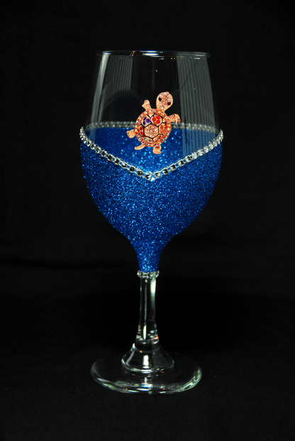 Drinkware Winey Bitches Co Muti-colored Rhinestone Turtle Tipsy Sip "Magnetic Bling for your Wine Glass" WineyBitchesCo
