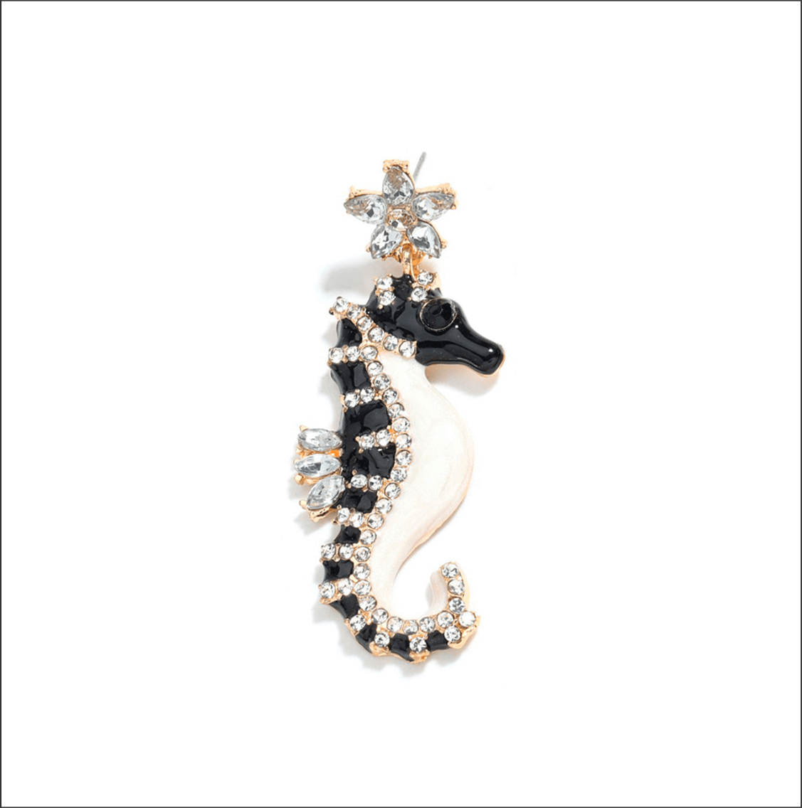 Drinkware Winey Bitches Co White Star Seahorse Tipsy Sip "Magnetic Bling for your Wine Glass" WineyBitchesCo