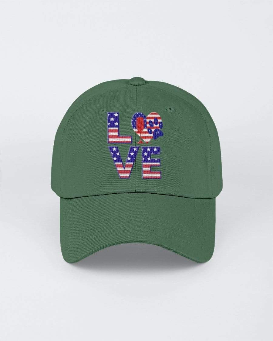 Hats Hunter / M Winey Bitches Co "American Love Paw" Embroidered 6 Panel Twill Unstructured Cap WineyBitchesCo
